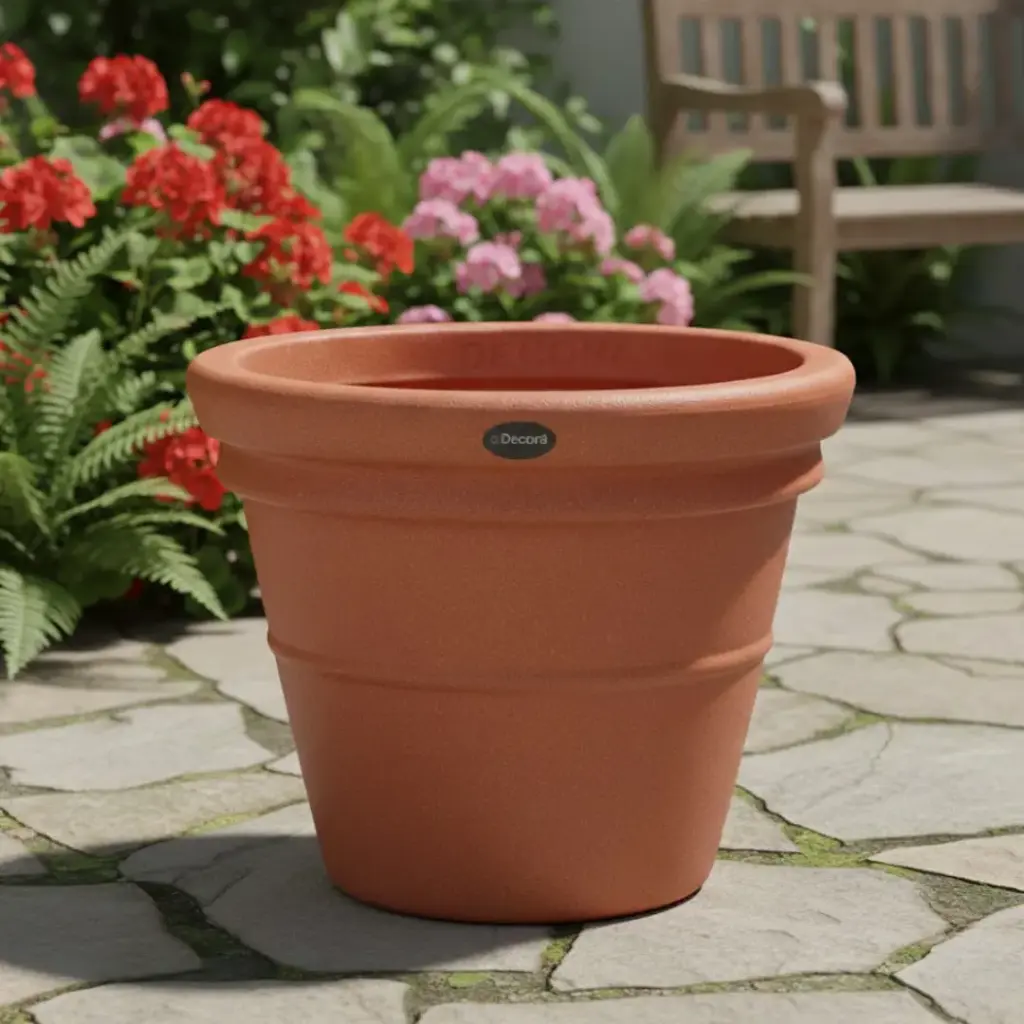 [POPL TCRO D051 H044] Pot Blossom 50 (Terracotta Round)