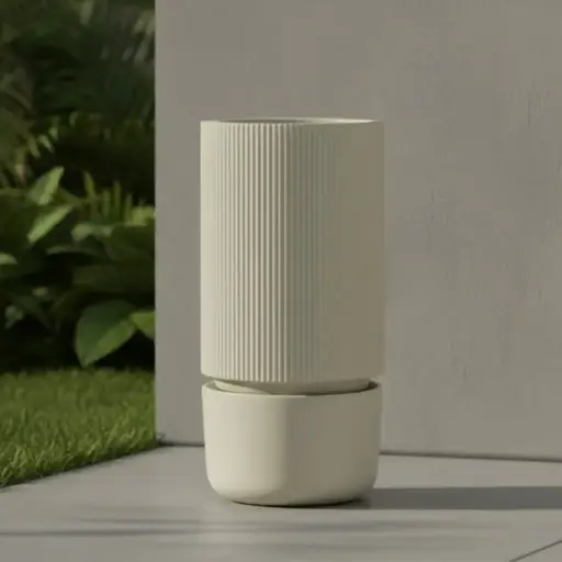 Pot FRA92C White & Golden Line