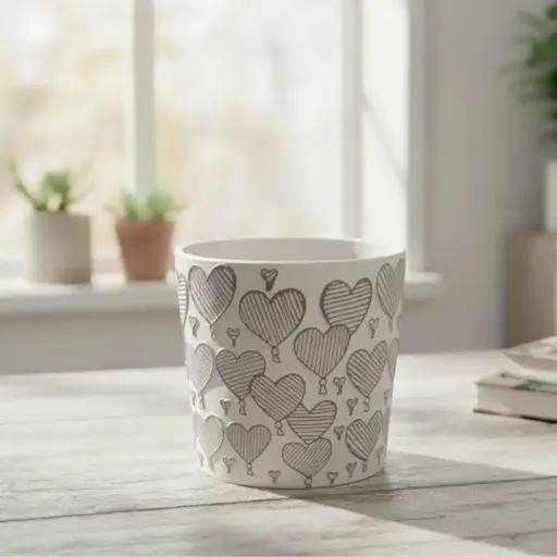 Pot Ceramic Heart A602