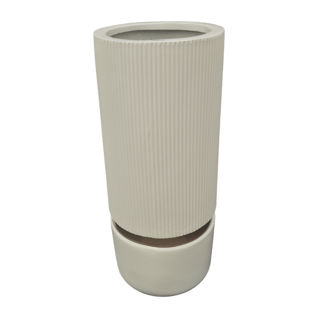 Pot FRA92C White & Golden Line