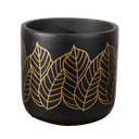 Pot Terracotta Black with Golds Leaf 