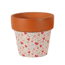 Pot Terracotta with Paper Design-Hearts
