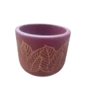 Pot Terracotta Maroon with Golds Leaf   
