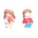 Miniature Cute Sitting Girls