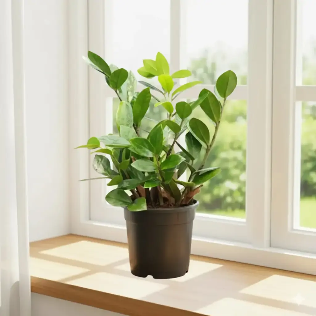 [PLFP ZMZM PT 0013 1.6L H015] Green zamia, ZZ plants, Zamioculcas zamiifolia green (Pot # 5" 1.6L, 6'' ht)