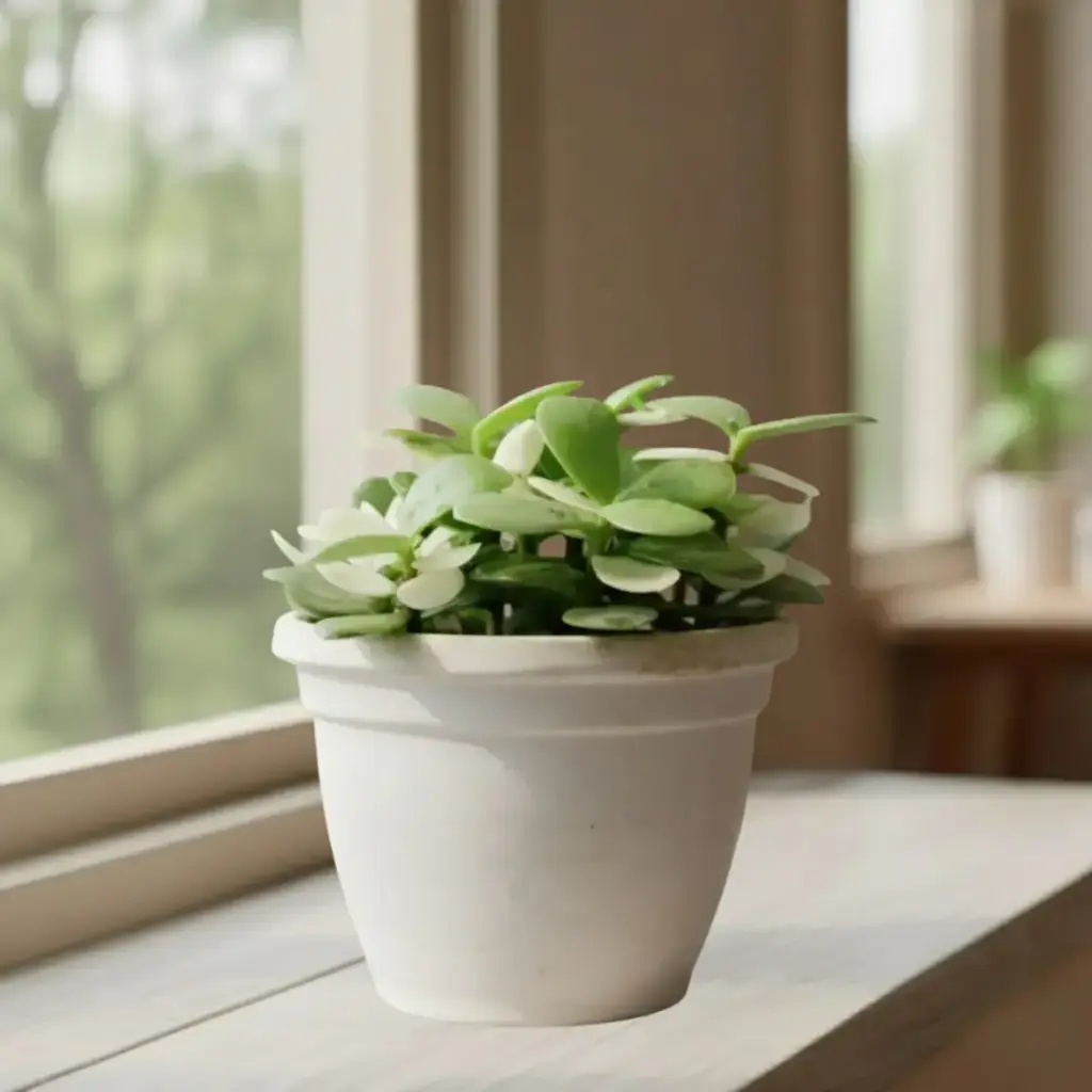 [PLSL CROV PT 0008  326ml] Jade plant, Crassula ovata 'Variegata (Pot # 3'' 326ml)