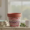 Pot Terracotta with Paper Design