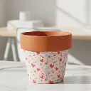 Pot Terracotta with Paper Design-Hearts