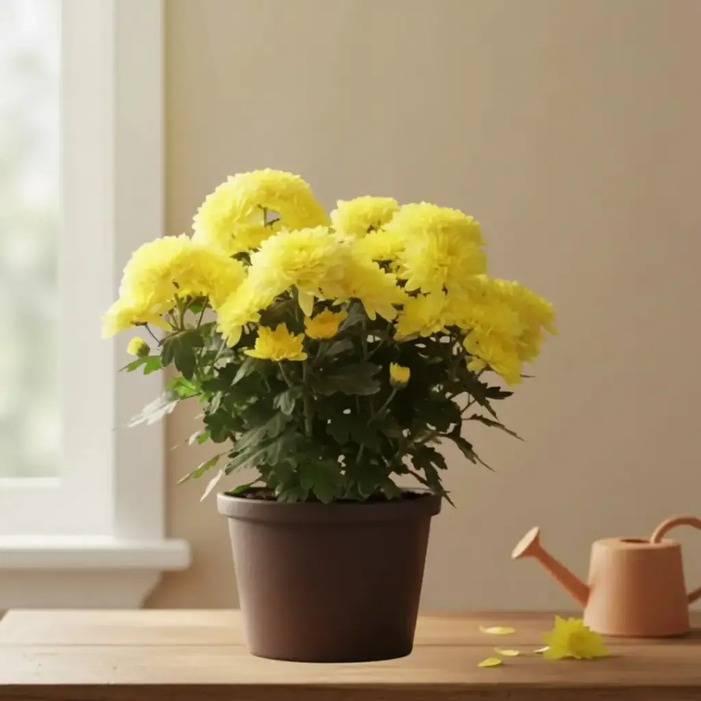 Shevanti Yellow, Chrysanthemum morifolium   