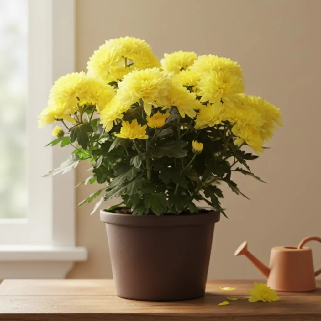 Shevanti Yellow, Chrysanthemum morifolium   