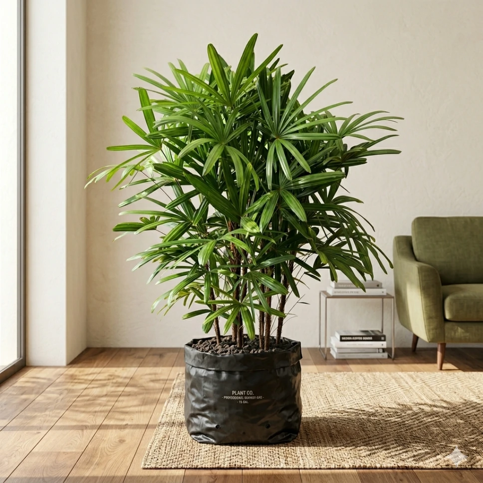 [PLPM RHEX BG 1010  3.9L H030 S030] Lady palm, Rhapis excelsa (Polybag # 10x10, 3.9L, 12'' ht)