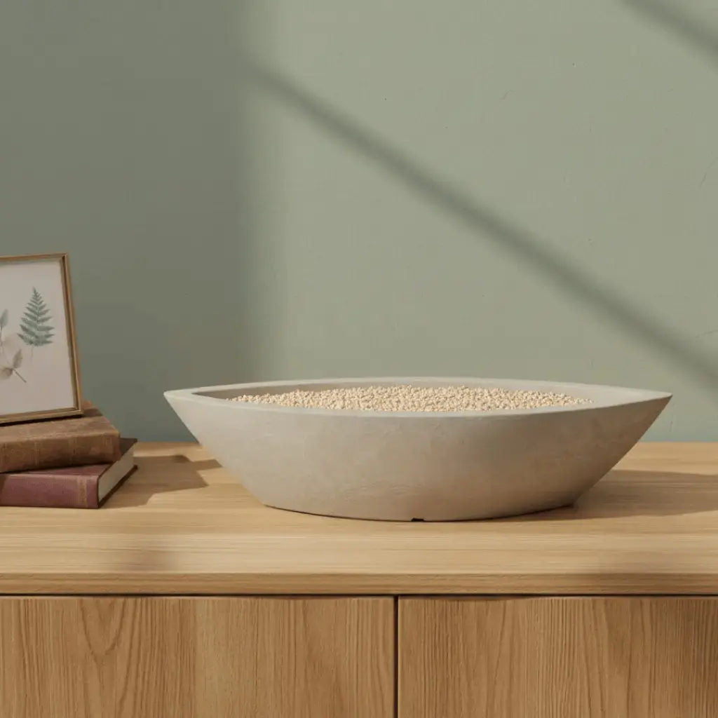 [POPS WHBO V0.5L L026 W009 H006] पॉट 15R26 (White Stone)