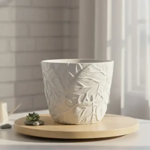 Pot Ceramic Leaf A580