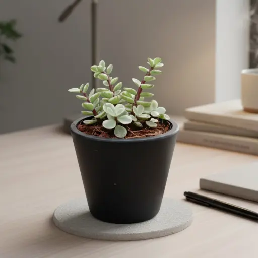 Crassula va. with Pot 11T10 Black