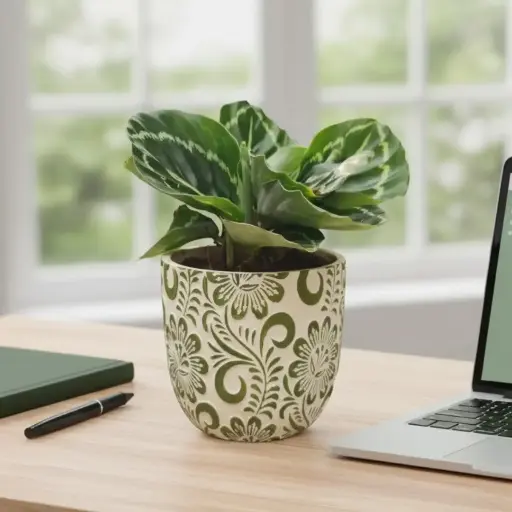 Calathea medallion 5" with Pot Floral A578 Green