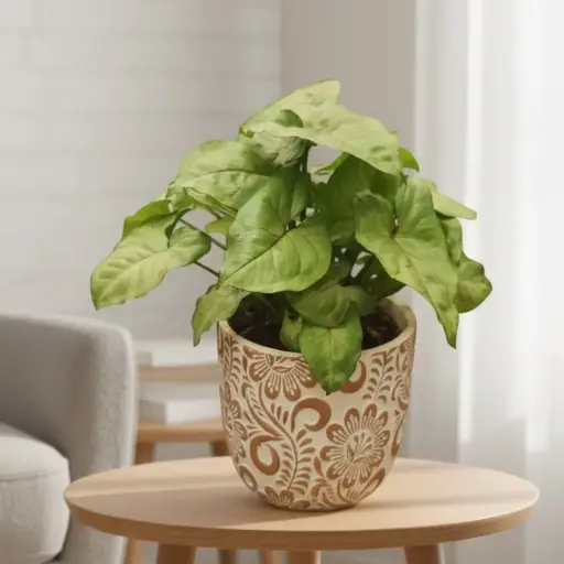 Syngonium Bronze with Pot Floral A578 Earth Tone