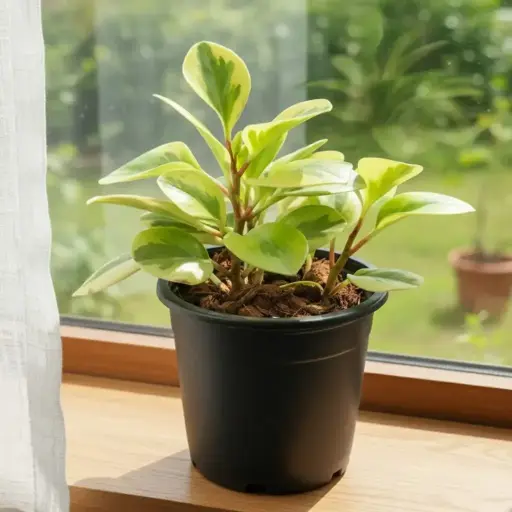 Baby rubber plant, Peperomia obtusifolia variegated