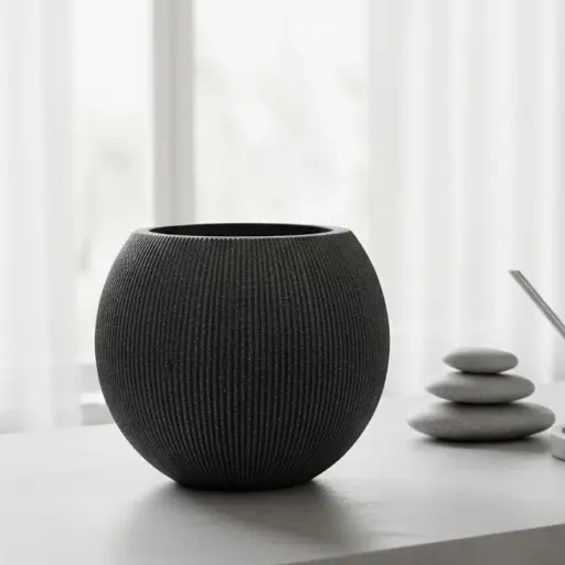 [PORE ROBL D037 H030] Pot Mediterranean Black Bowl