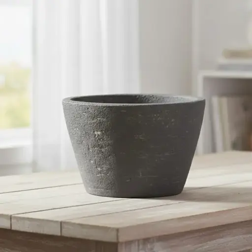 [PORE ROAS D34.5 H19.5] Pot Ash Stone Bowl Round