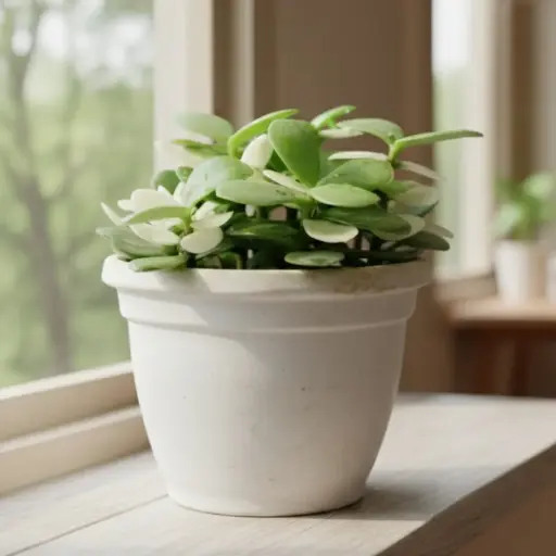 Jade plant, Crassula ovata 'Variegata